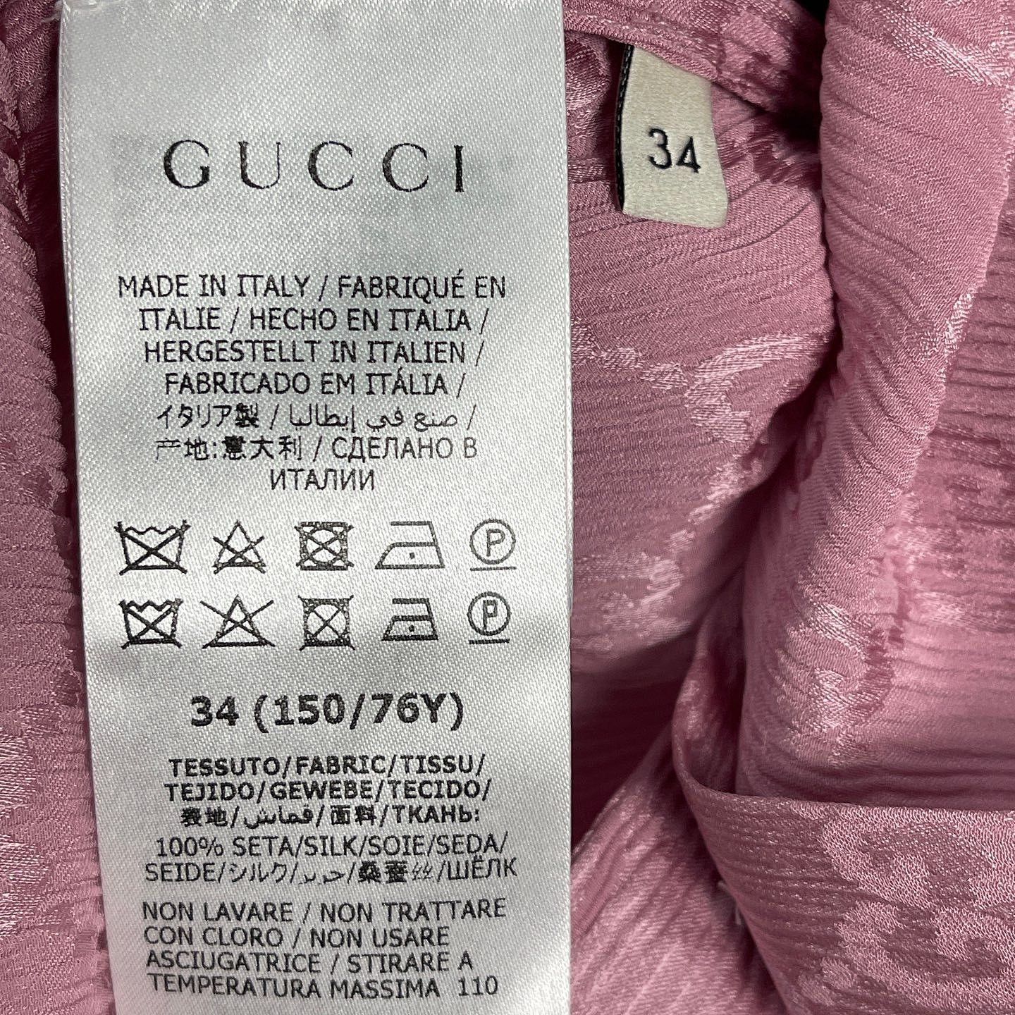 Gucci Gucci Pink GG Silk Button Up Shirt Size 34 Size XXS / US 00 / IT 34 - 4 Thumbnail