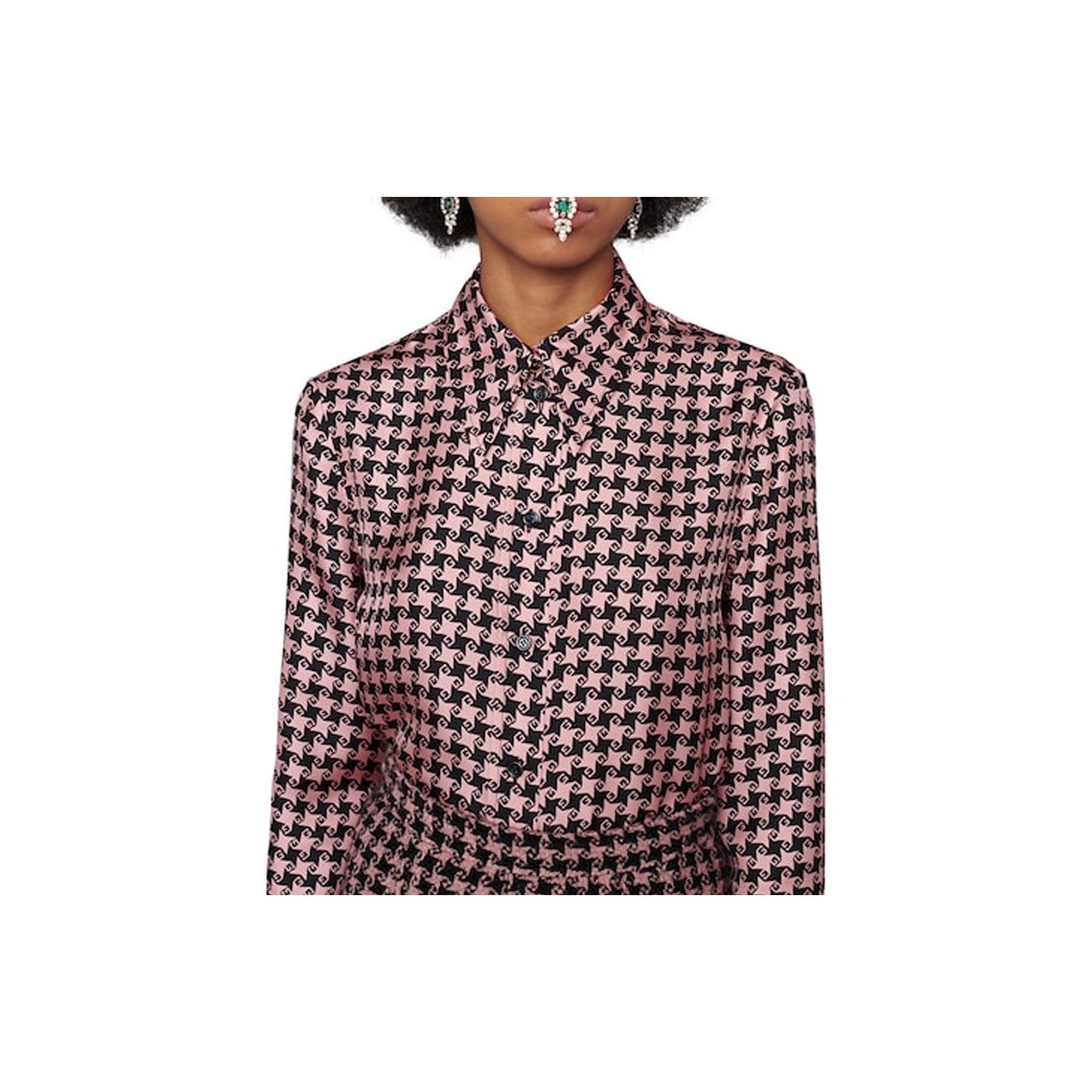 Gucci Gucci GG Pattern Silk Button Up Shirt Size 36 Size XS / US 0-2 / IT 36-38 - 11 Thumbnail
