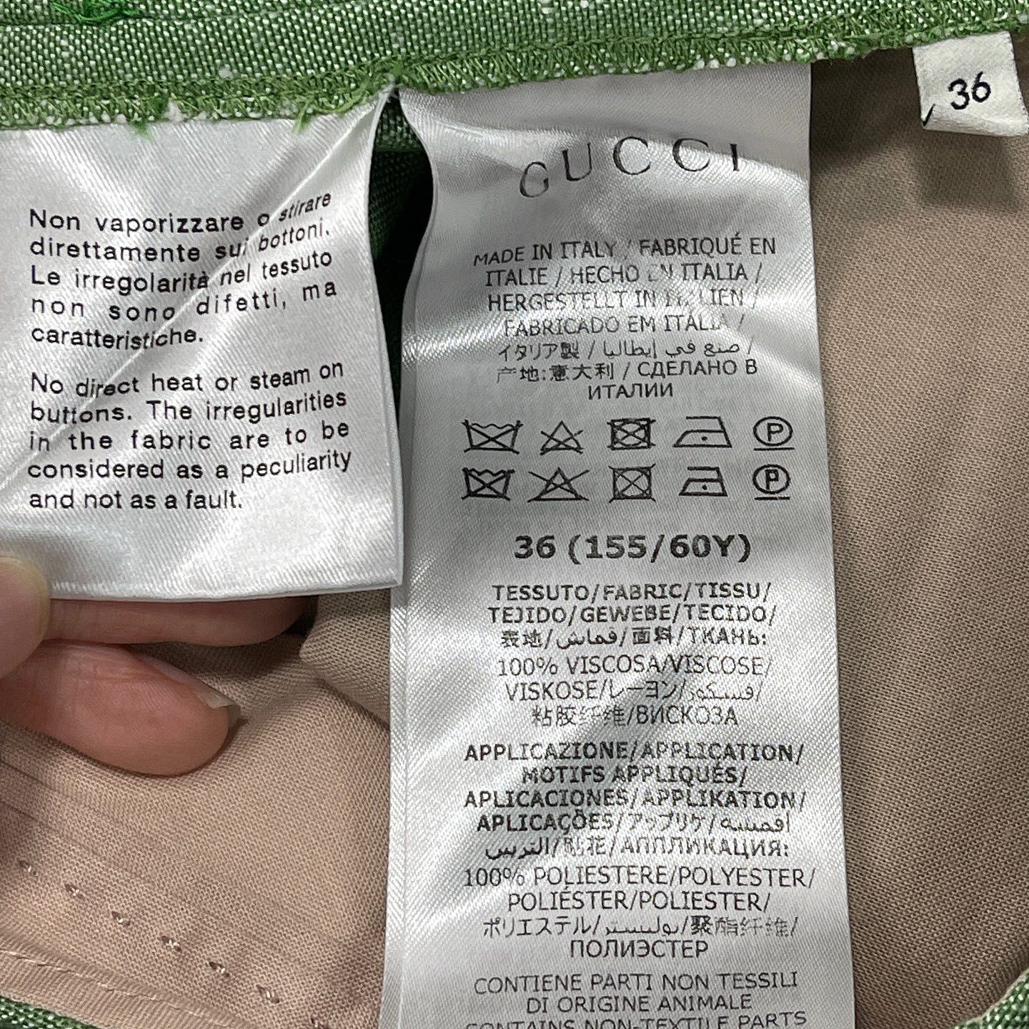 Gucci Gucci Orgasmique Green Wide Leg Pants Size 36 Size 25" / US 0 / IT 36 - 4 Thumbnail