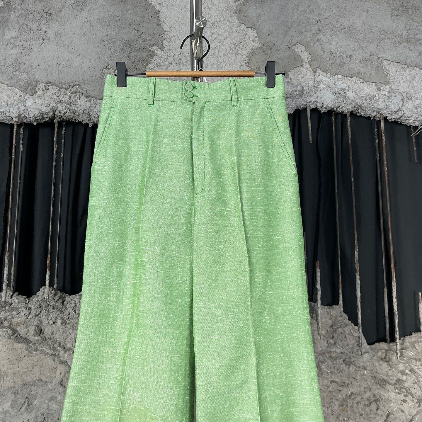 Gucci Gucci Orgasmique Green Wide Leg Pants Size 36 Size 25" / US 0 / IT 36 - 5 Thumbnail