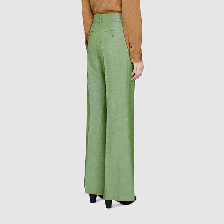 Gucci Gucci Orgasmique Green Wide Leg Pants Size 36 Size 25" / US 0 / IT 36 - 11 Thumbnail