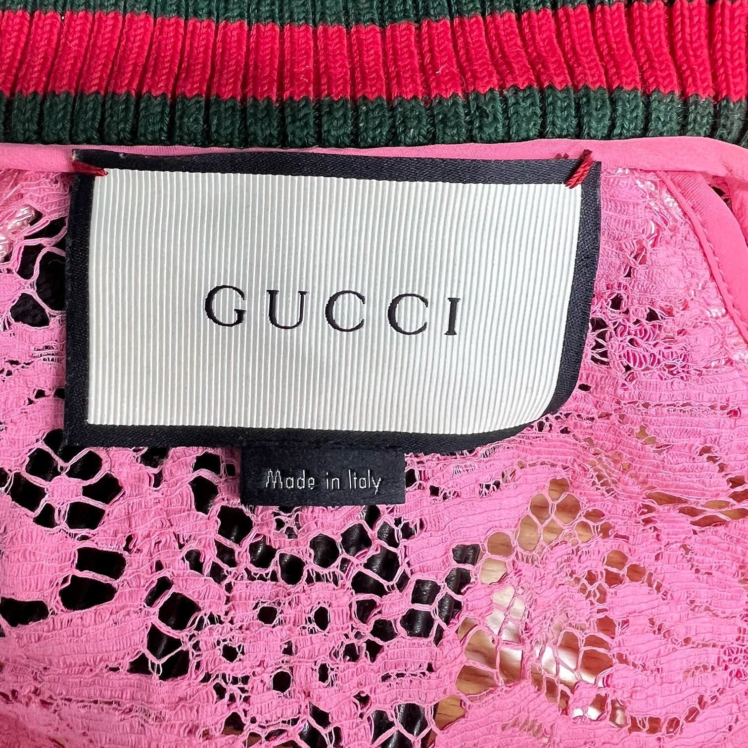 Gucci Gucci Pink Lace Bomber Jacket Size IT 38 Size XS / US 0-2 / IT 36-38 - 3 Thumbnail