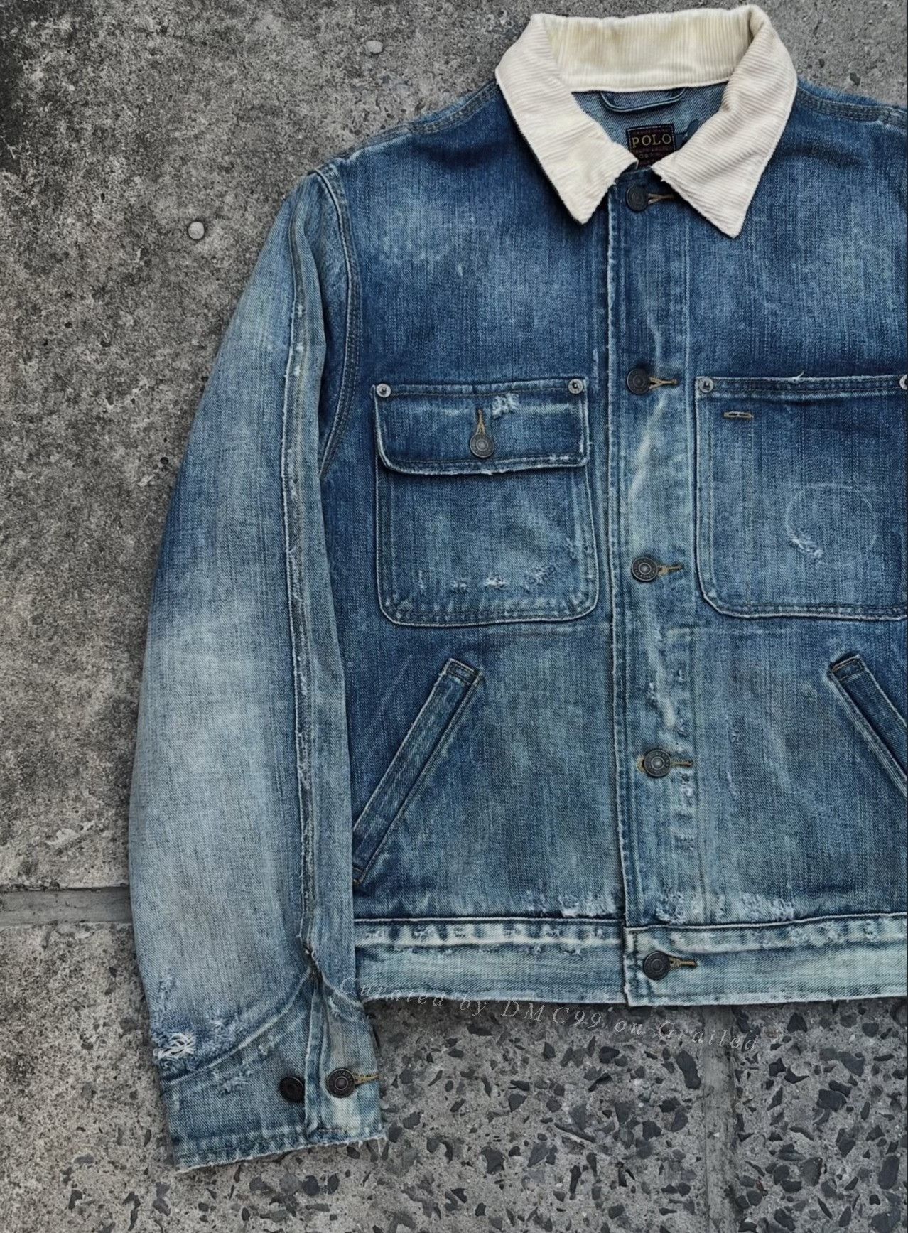 Vintage Vintage 1990s Distressed Faded Denim Trucker Jacket Size US M / EU 48-50 / 2 - 6 Thumbnail