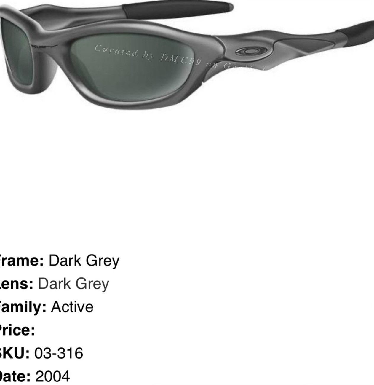 Vintage 2004 Oakley Unknown Dark Grey Sunglasses Size ONE SIZE - 4 Thumbnail