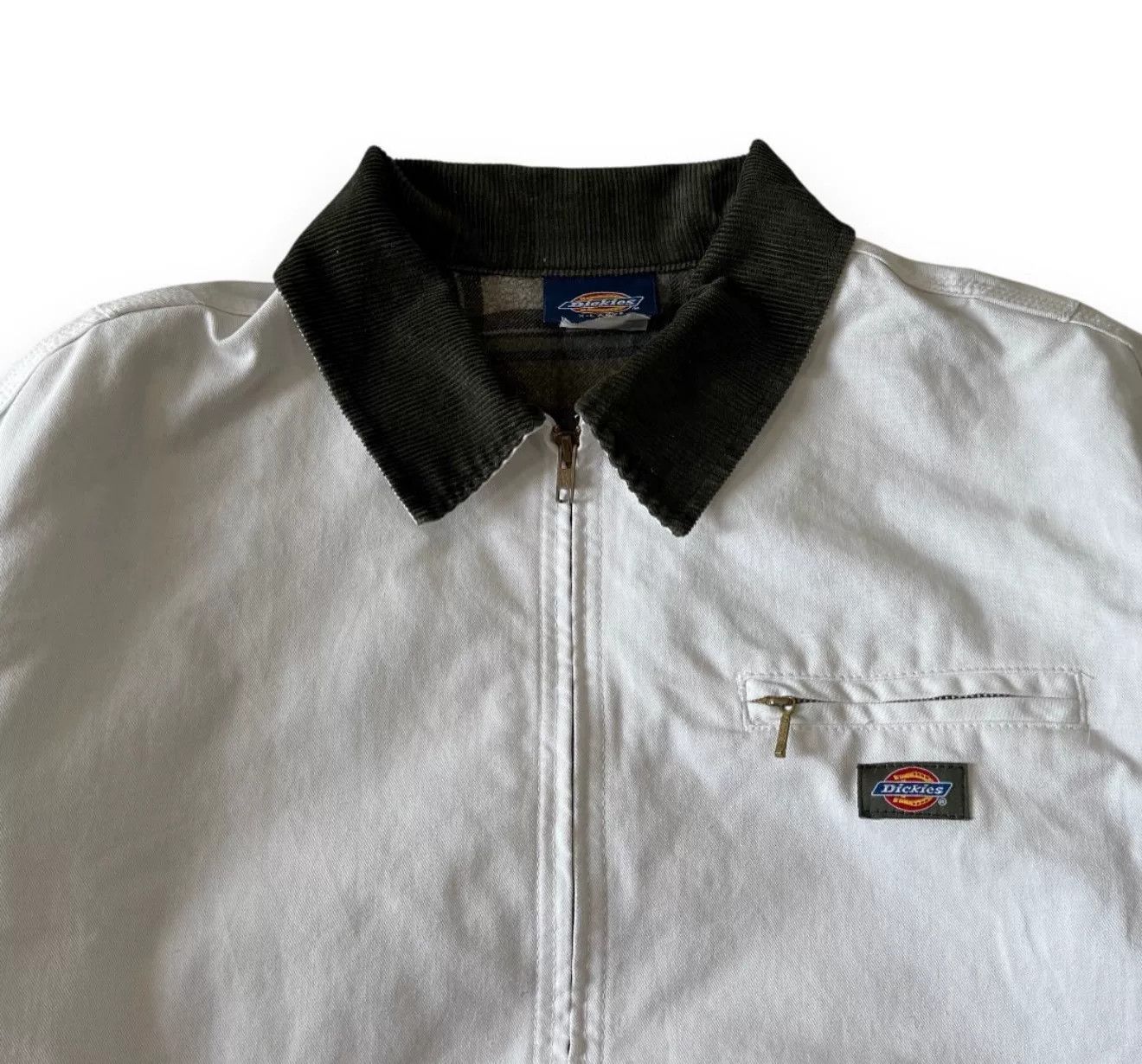 Vintage Vintage Dickies 2000s White Denim Work Jacket Size US XL / EU 56 / 4 - 4 Thumbnail