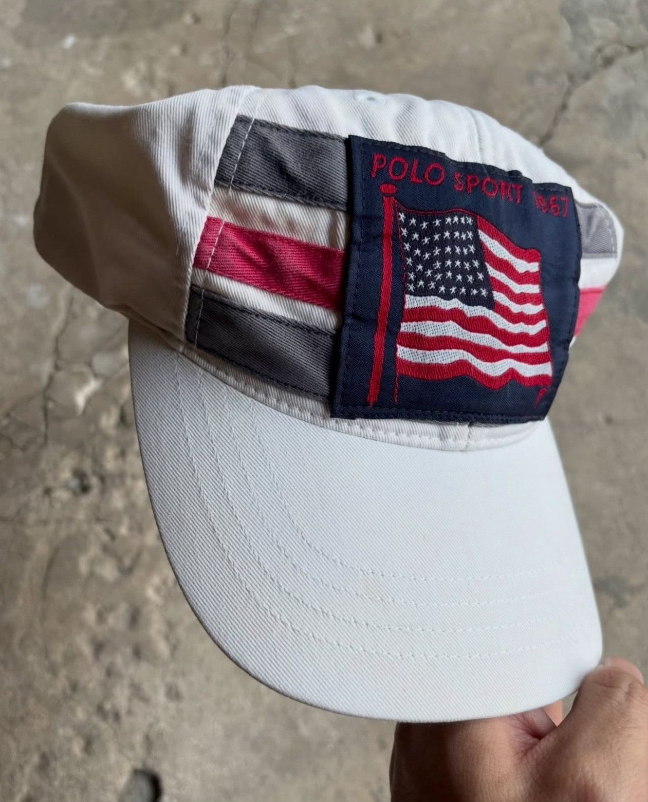 Vintage Vintage 1990s Polo Sport USA Flag Cap Size ONE SIZE - 3 Thumbnail