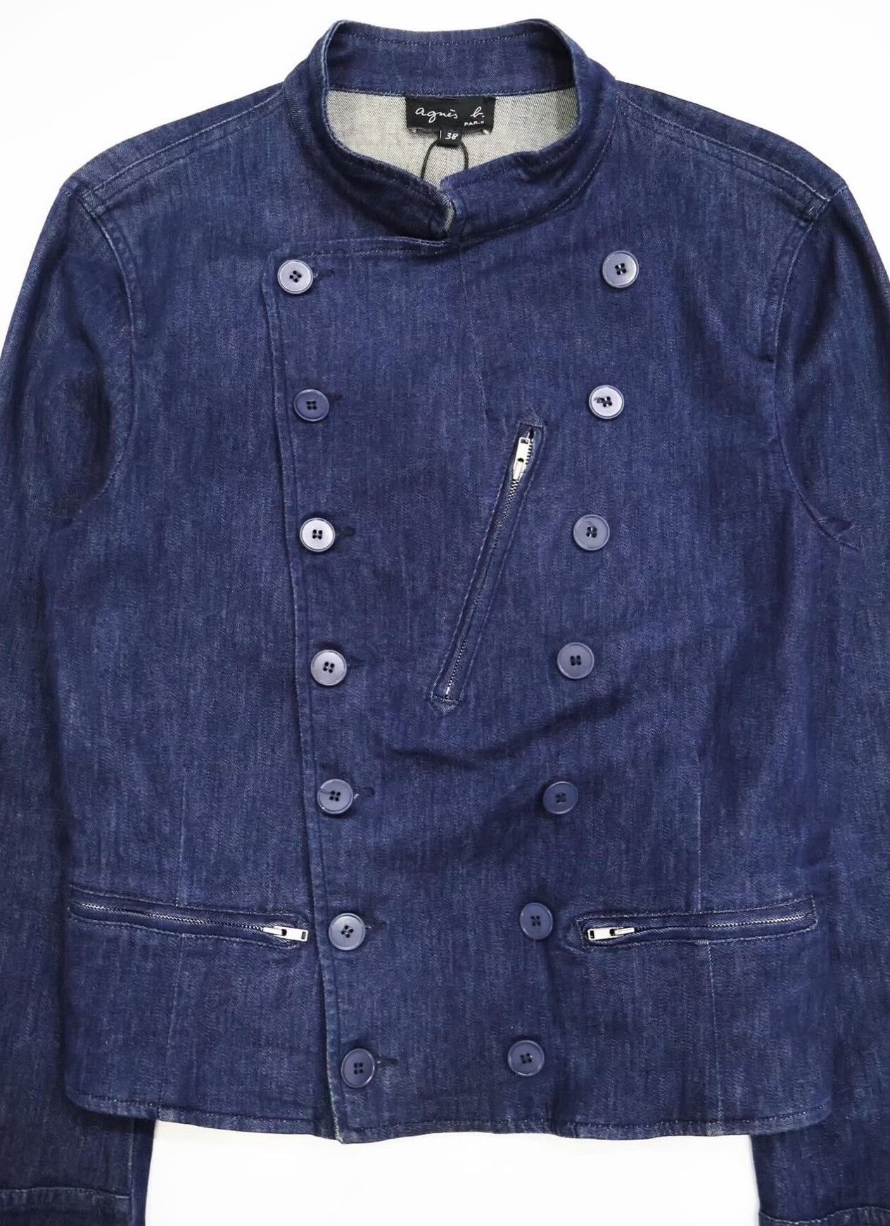 Vintage Vintage Agnes B. Denim Napoleon Jacket Size S / US 4 / IT 40 - 2 Thumbnail