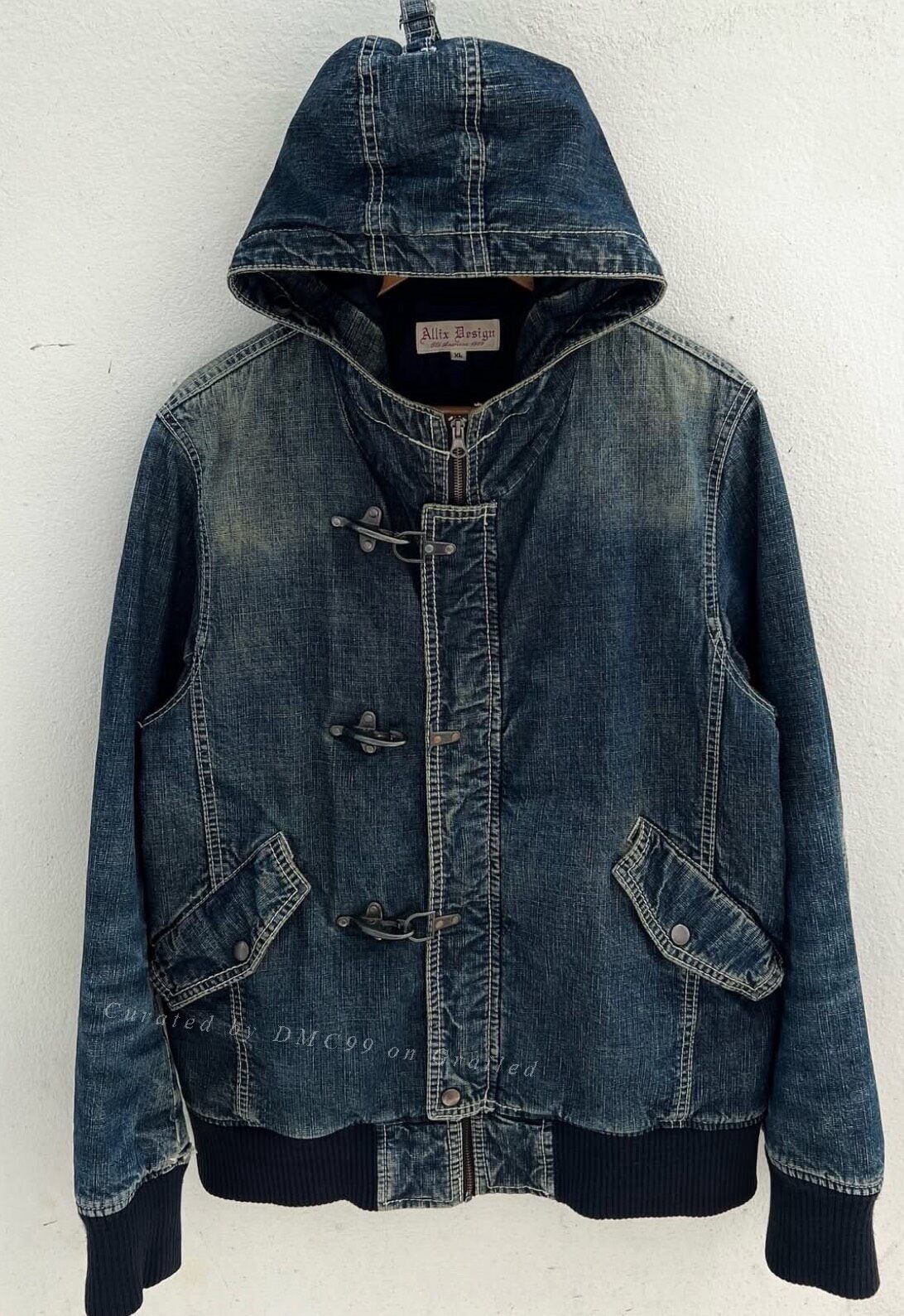 Vintage Vintage Allix Design Clasp Hooded Denim Jacket Size US M / EU 48-50 / 2 - 3 Thumbnail