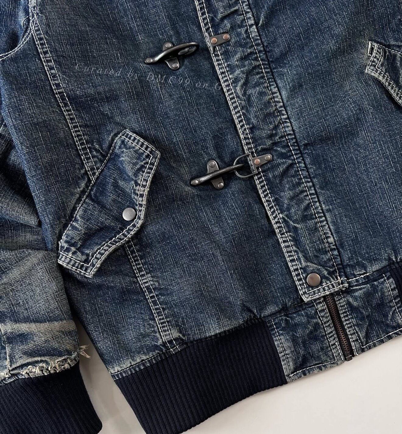 Vintage Vintage Allix Design Clasp Hooded Denim Jacket Size US M / EU 48-50 / 2 - 6 Thumbnail