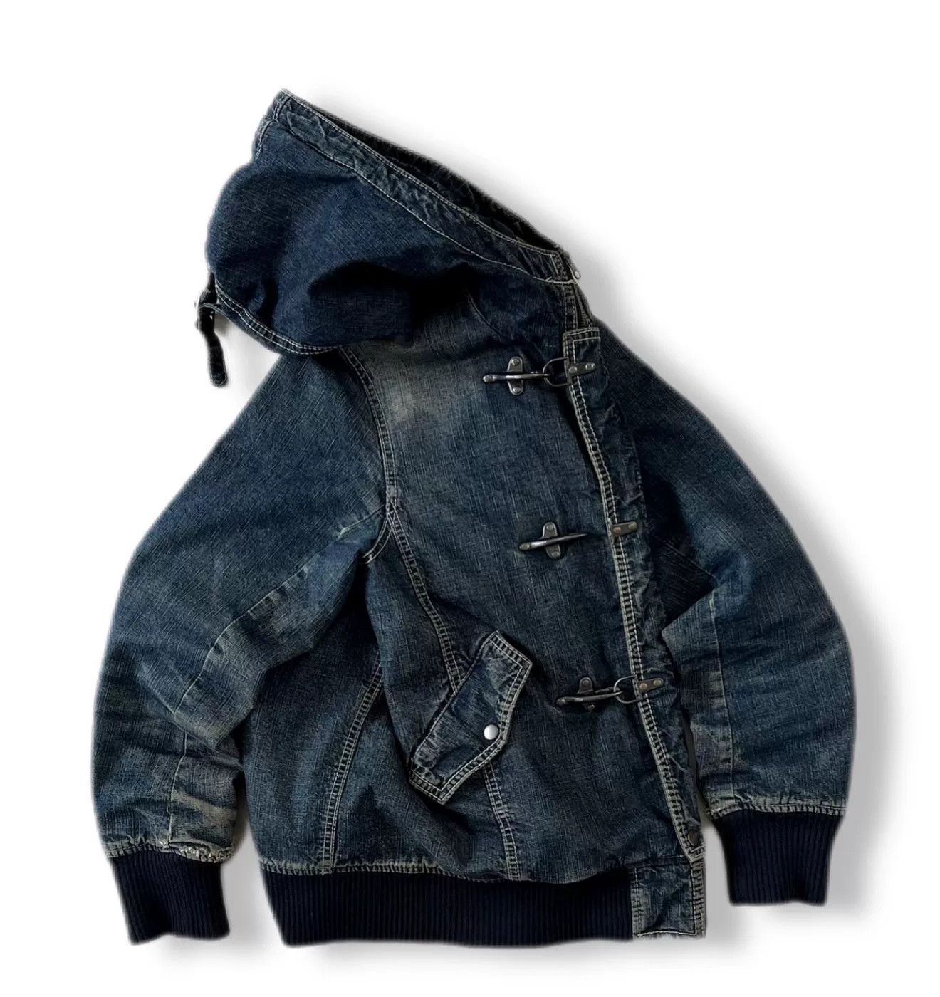 Vintage Vintage Allix Design Clasp Hooded Denim Jacket Size US M / EU 48-50 / 2 - 2 Thumbnail