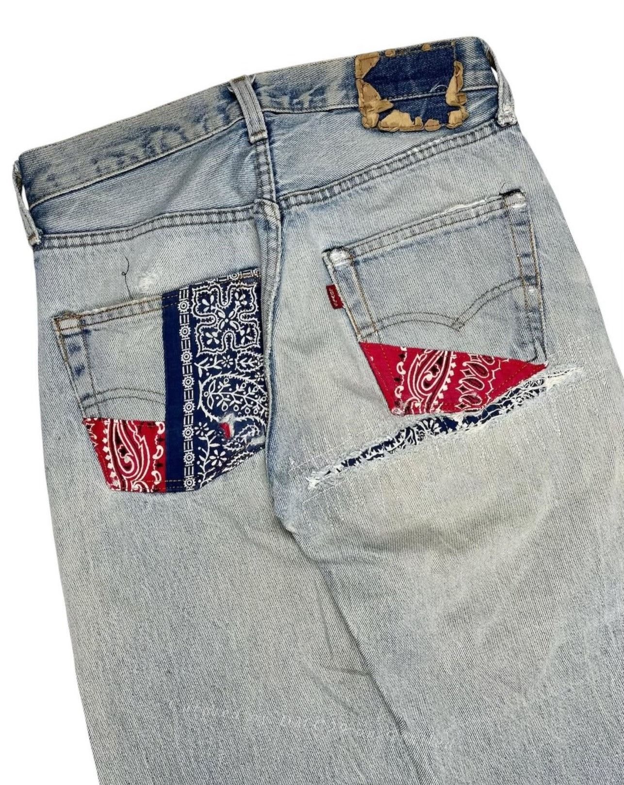 Vintage Vintage Levi's 501 Redline Repaired Jeans Size 27" / US 4 / IT 40 - 5 Thumbnail