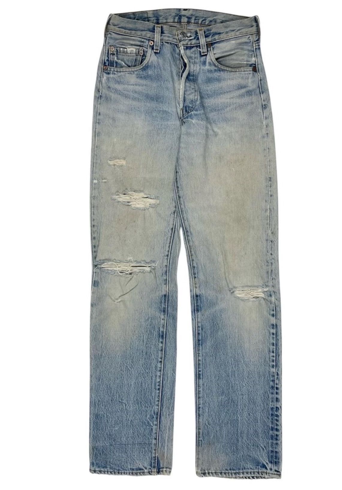 Vintage Vintage Levi's 501 Redline Repaired Jeans Size 27" / US 4 / IT 40 - 2 Thumbnail