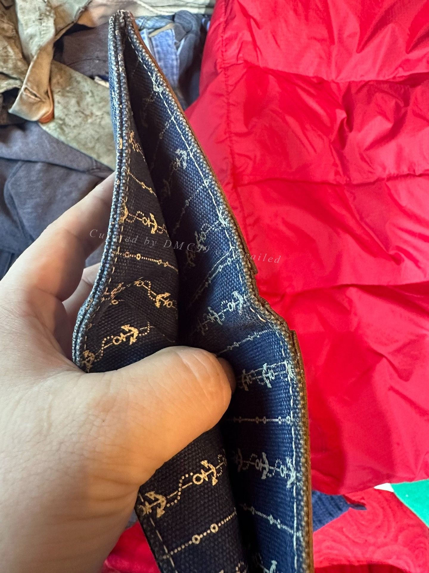RRL Ralph Lauren RRL Sailor Anchor Blue Dyed Wallet Size ONE SIZE - 3 Thumbnail