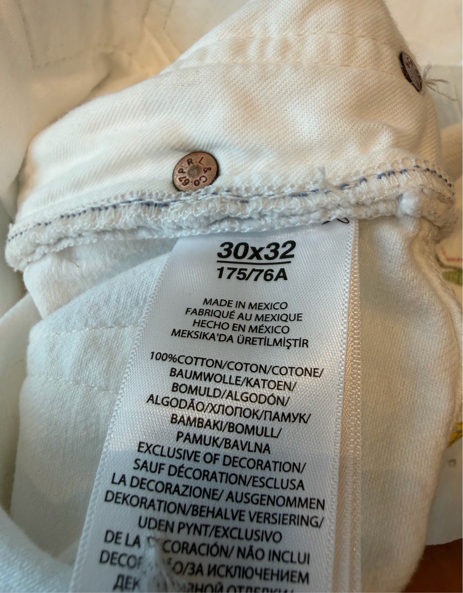 Polo Ralph Lauren Ralph Lauren White Graffiti Jeans 30x32 Size US 30 / EU 46 - 6 Thumbnail