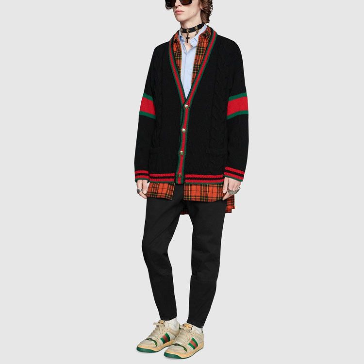 Gucci Gucci Striped Wool V-Neck Cardigan Size M Size US M / EU 48-50 / 2 - 11 Thumbnail