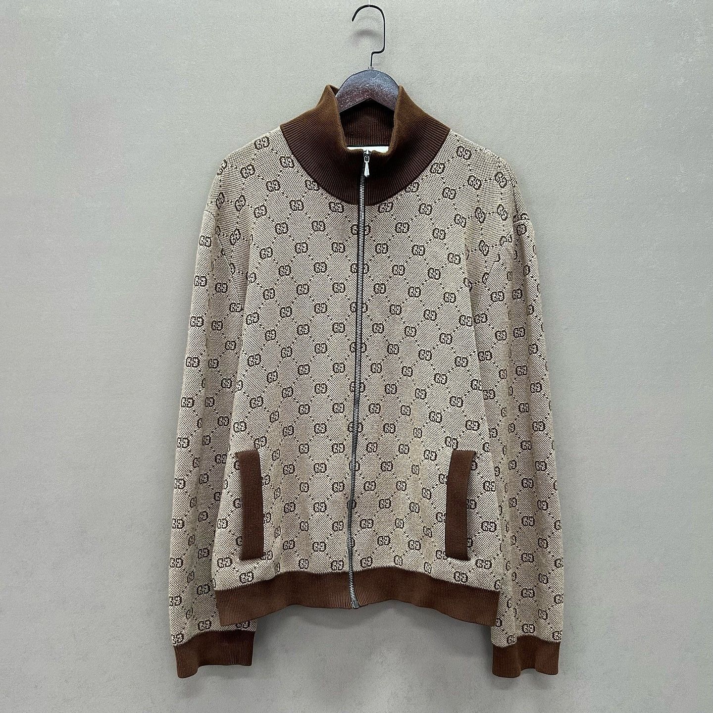 Gucci Gucci GG Monogram Knit Zip Jacket XL Size US XL / EU 56 / 4 - 6 Thumbnail