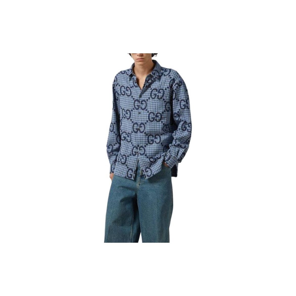 Gucci Gucci GG Logo Wool Shirt Size M Size US M / EU 48-50 / 2 - 8 Thumbnail