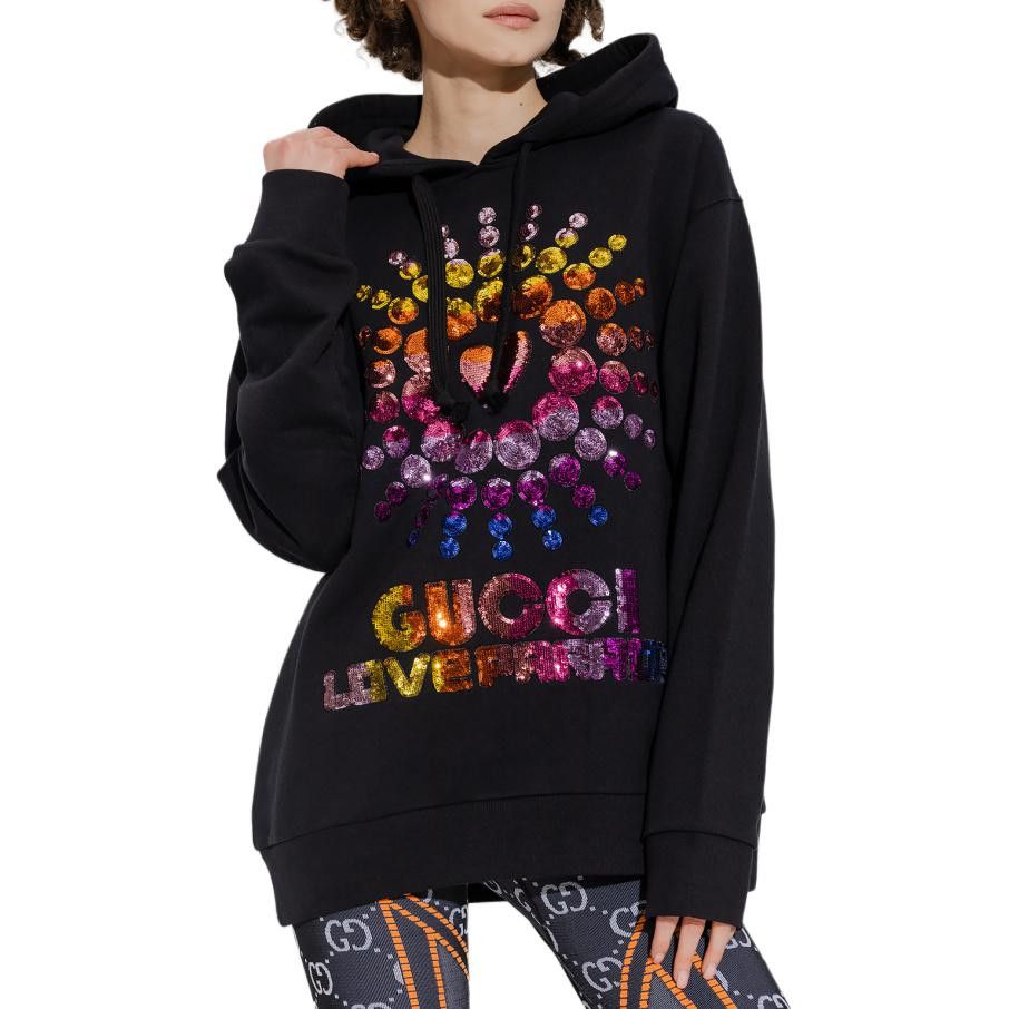 Gucci Gucci Rainbow Sequin Logo Hoodie Size L Size L / US 10 / IT 46 - 8 Thumbnail