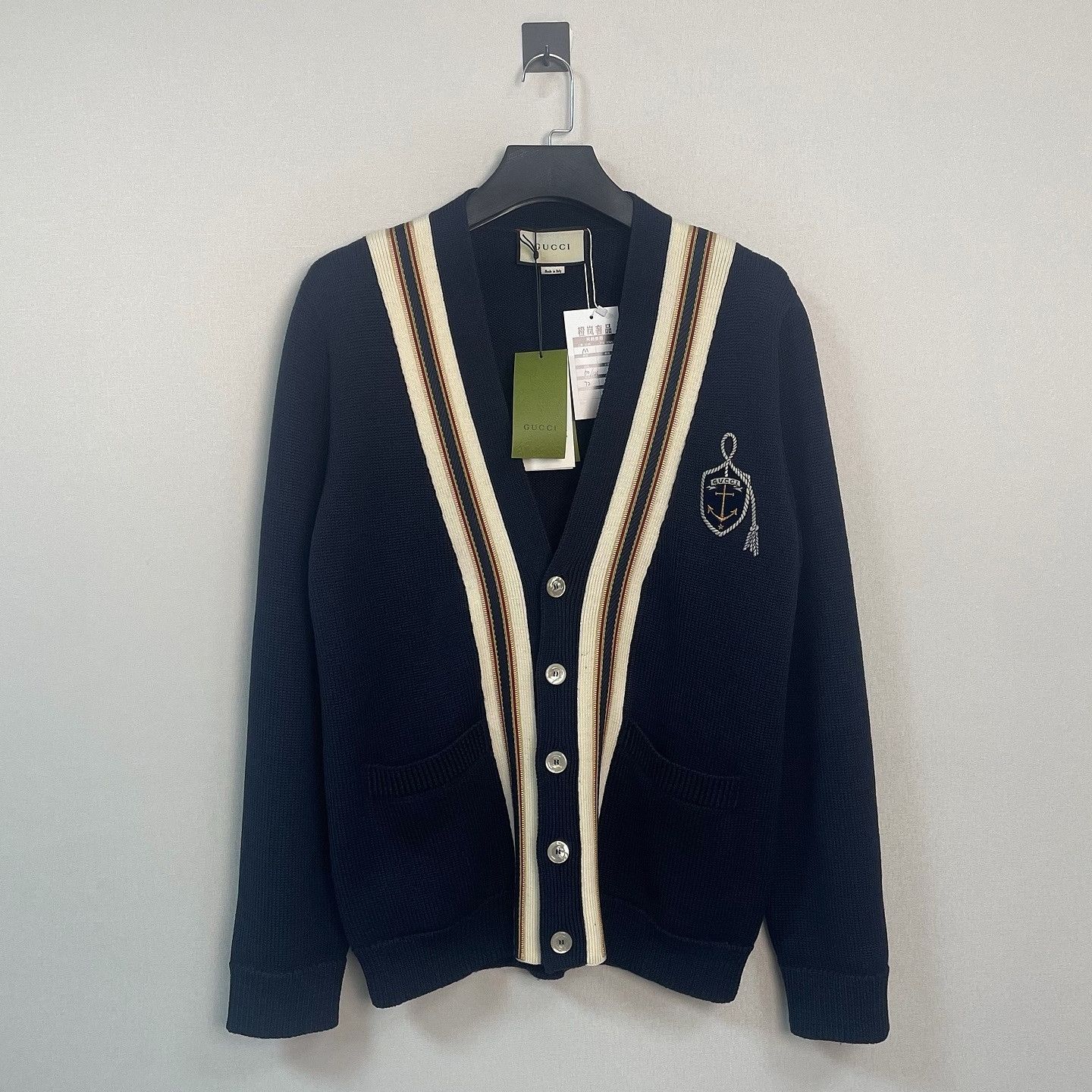 Gucci Gucci Anchor Logo Wool Cardigan Size M Size US M / EU 48-50 / 2 - 6 Thumbnail
