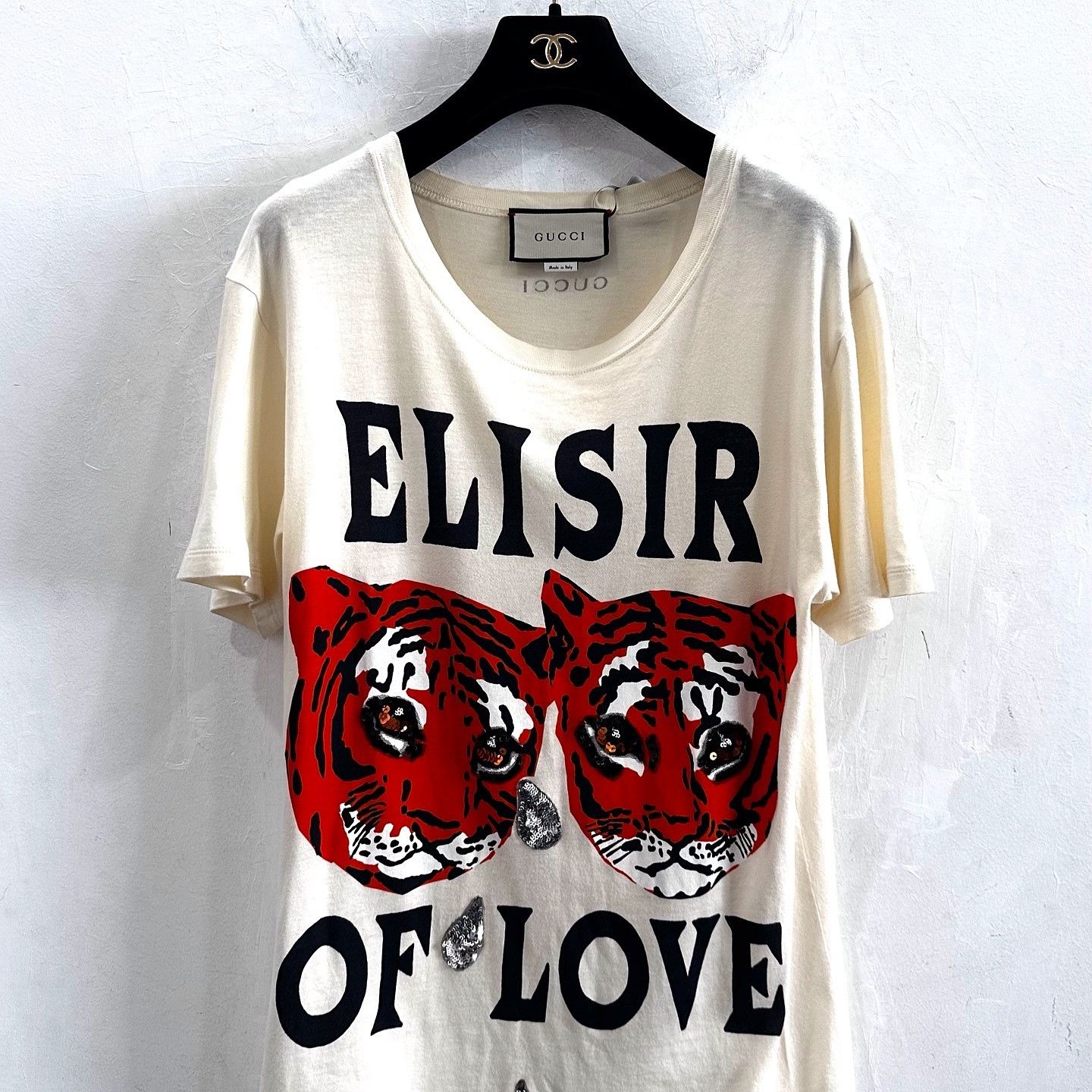 Gucci Gucci Elisir of Love Tiger Sequin T-Shirt Size XS Size XS / US 0-2 / IT 36-38 - 7 Thumbnail