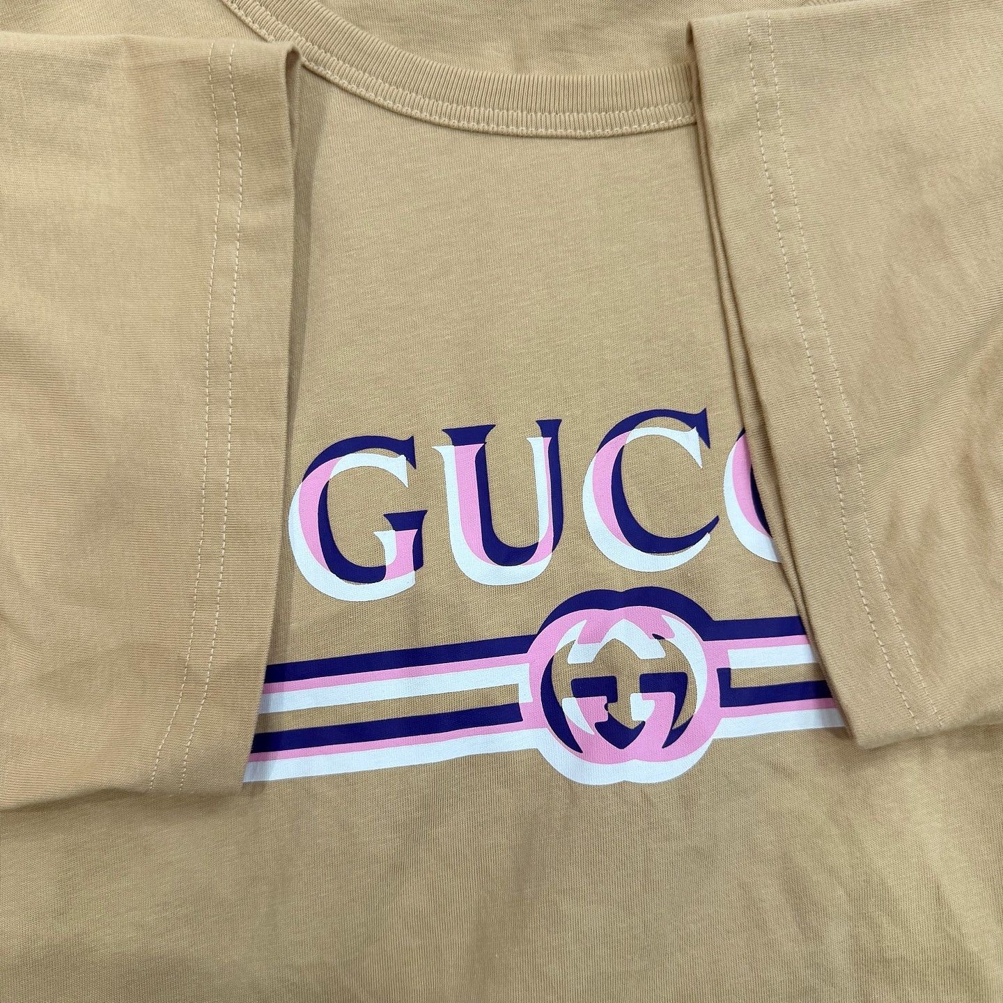Gucci Gucci Logo Print T-Shirt Beige Size M Size M / US 6-8 / IT 42-44 - 6 Thumbnail
