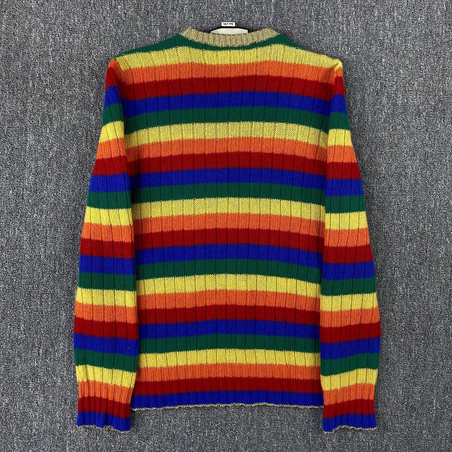 Gucci GUCCI Rainbow Stripe Bear Sweater Size XS Size US XS / EU 42 / 0 - 2 Thumbnail