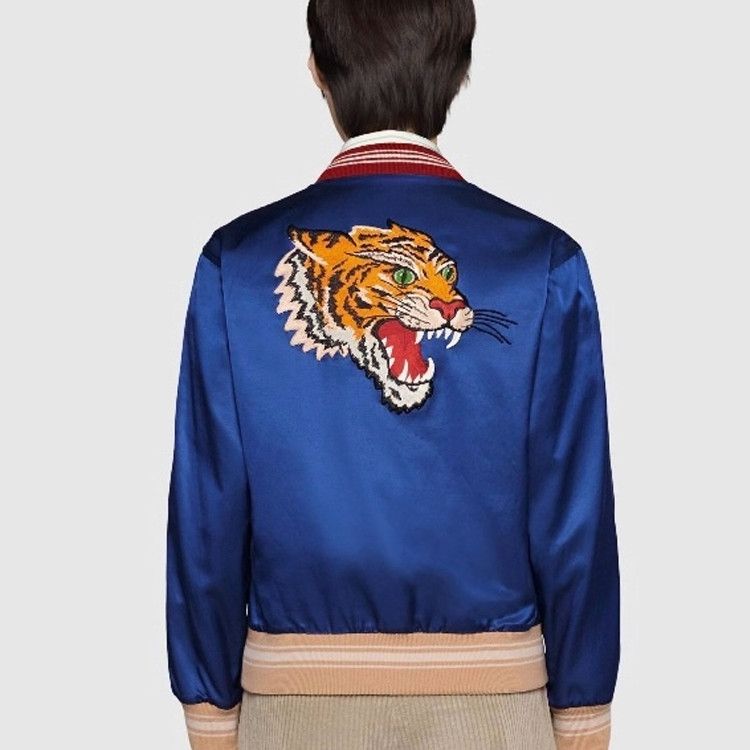 Gucci Gucci Tiger Embroidered Reversible Bomber Jacket Size 48 Size US M / EU 48-50 / 2 - 11 Thumbnail