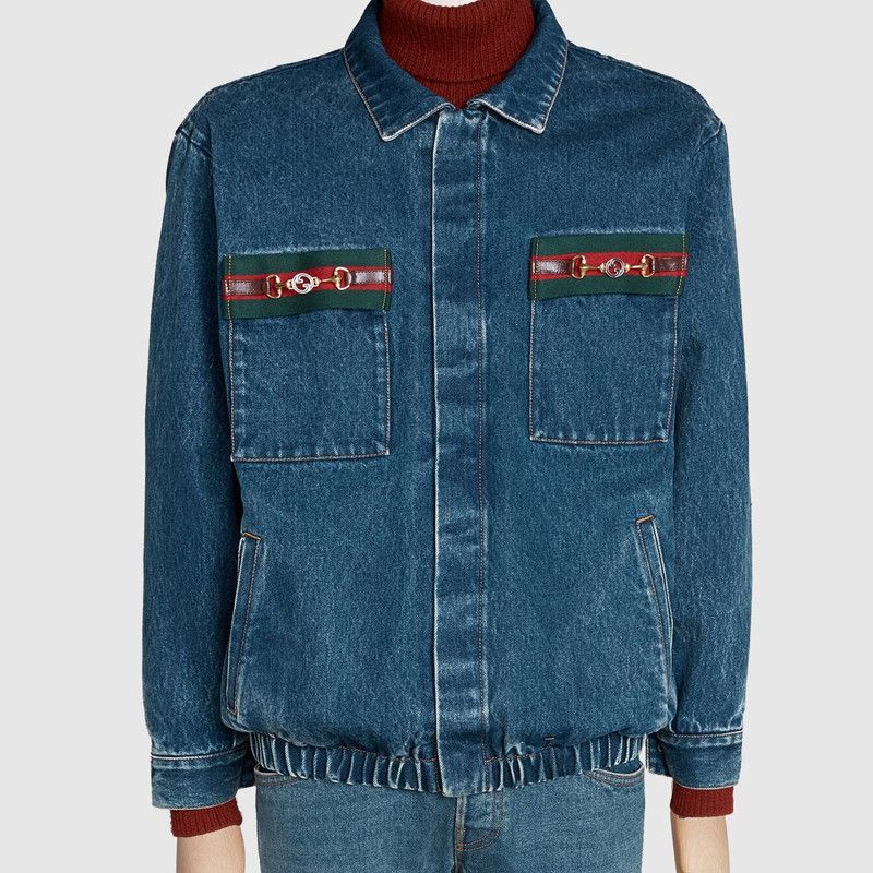 Gucci Gucci Web Trim Denim Jacket Size S Size US S / EU 44-46 / 1 - 7 Thumbnail