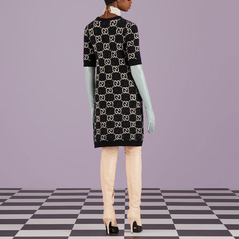 Gucci Gucci GG Jacquard Knit Mini Dress Size S Size S / US 4 / IT 40 - 10 Thumbnail