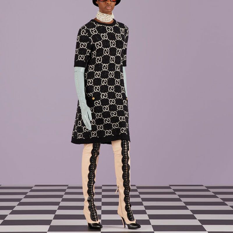 Gucci Gucci GG Jacquard Knit Mini Dress Size S Size S / US 4 / IT 40 - 9 Thumbnail