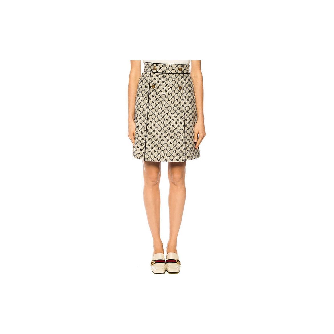 Gucci Gucci GG Logo Print A-Line Skirt Size 38 Size 26" / US 2 / IT 38 - 9 Thumbnail