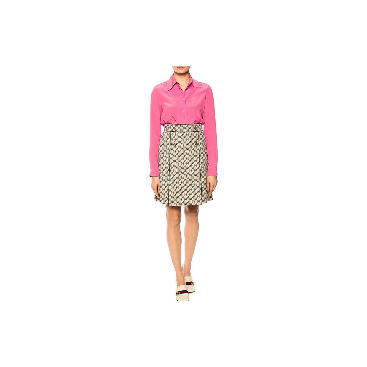 Gucci Gucci GG Logo Print A-Line Skirt Size 38 Size 26" / US 2 / IT 38 - 8 Thumbnail