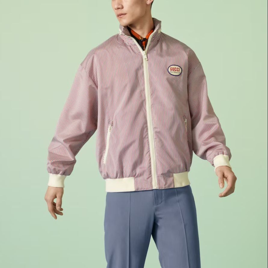 Gucci GUCCI Striped Logo Zip-up Jacket US S Size US S / EU 44-46 / 1 - 6 Thumbnail