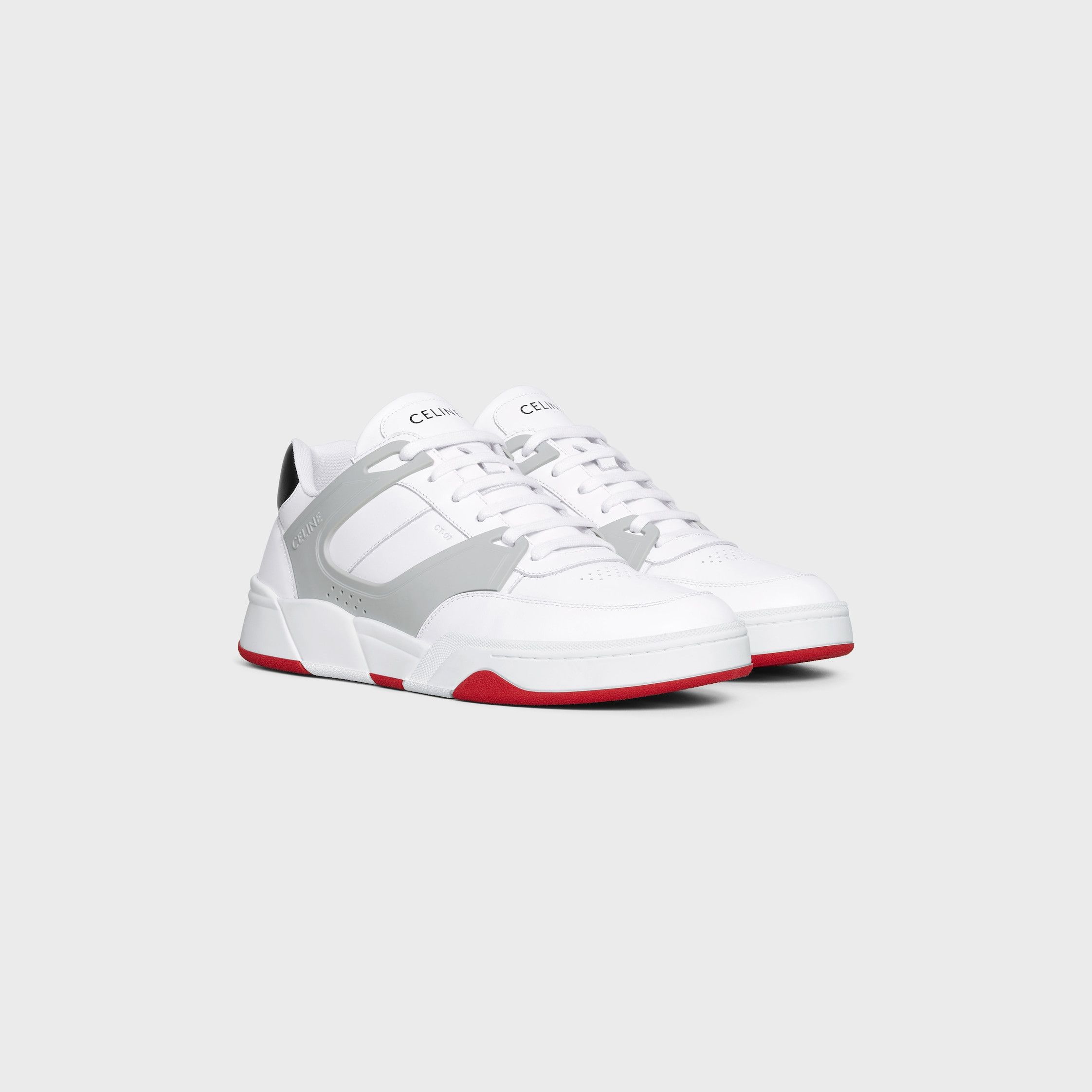 Celine CELINE TRAINER CT-07 LOW LACE-UP SNEAKER IN CALFSKIN white/grey/black Size US 7 / EU 40 - 2 Thumbnail