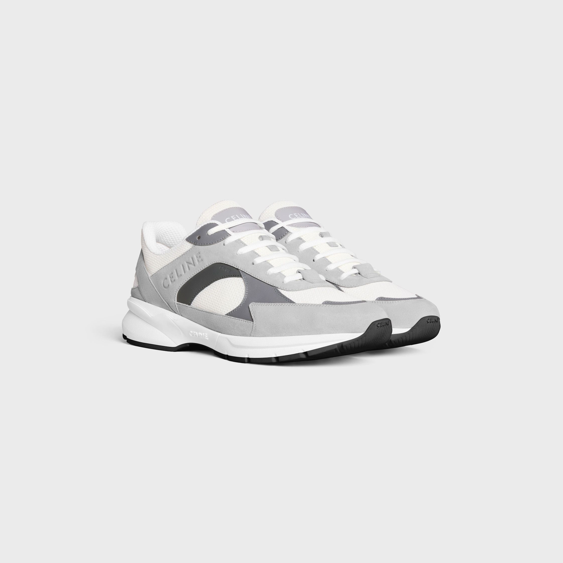 Celine CELINE RUNNER CR-03 LOW LACE-UP SNEAKER IN MESH, SUEDE CALFSKIN AND CALFSKIN grey Size US 10 / EU 43 - 2 Thumbnail