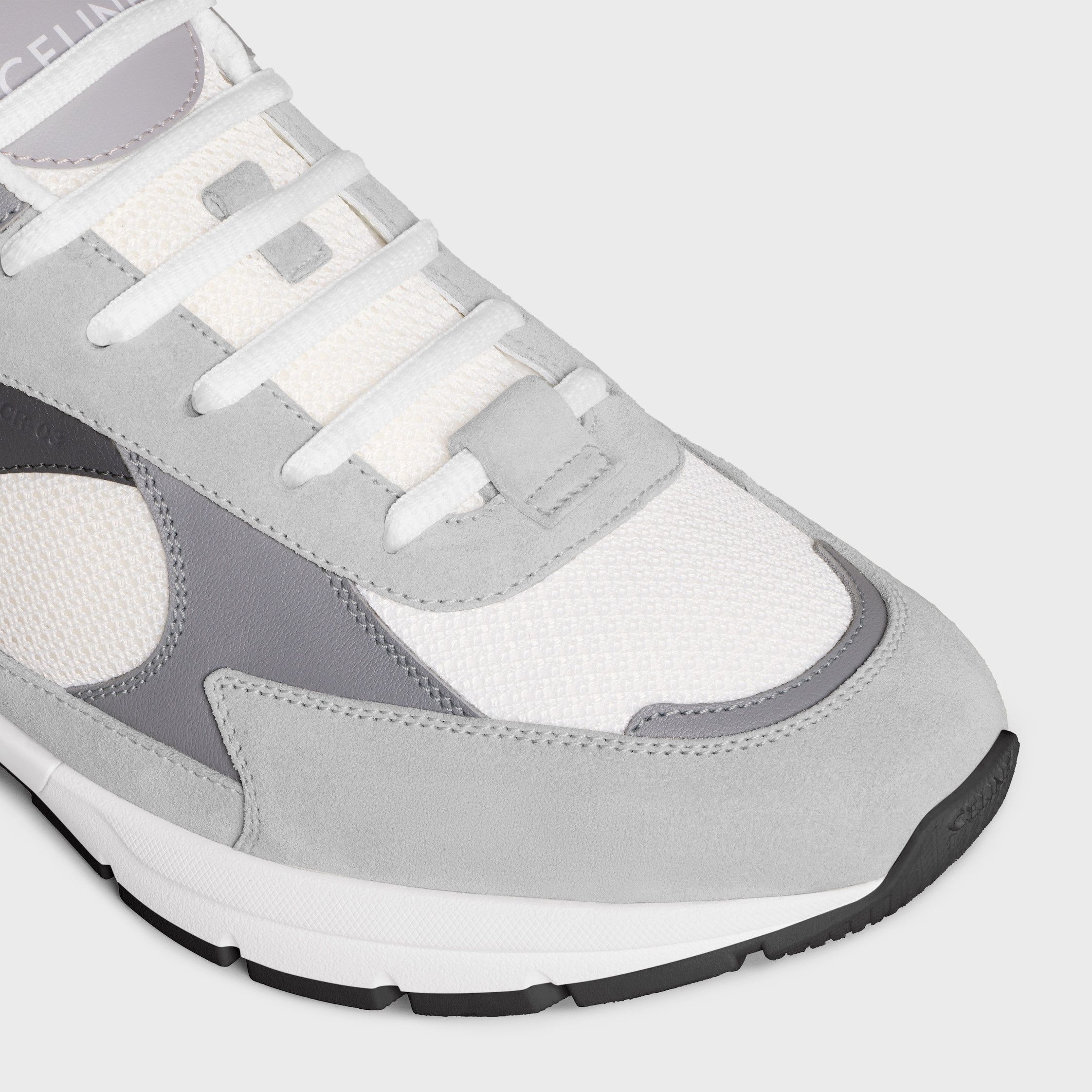 Celine CELINE RUNNER CR-03 LOW LACE-UP SNEAKER IN MESH, SUEDE CALFSKIN AND CALFSKIN grey Size US 10 / EU 43 - 4 Thumbnail