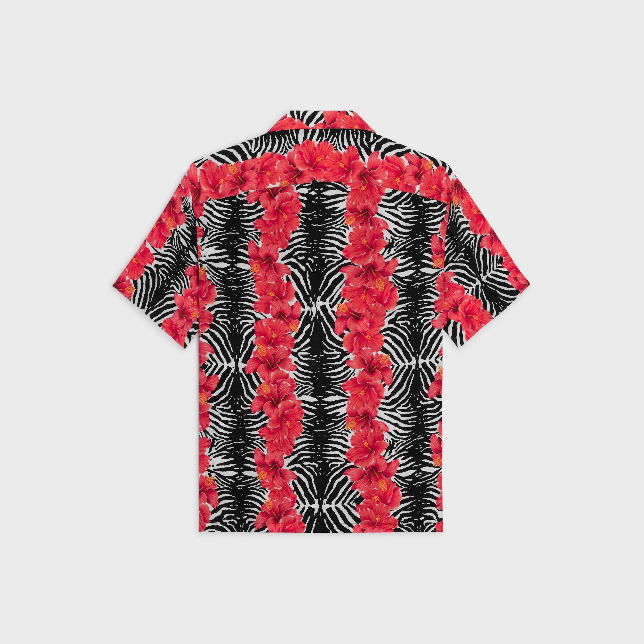 Celine HAWAIIAN SHIRT IN CREPE DE CHINE white/black/red Size US L / EU 52-54 / 3 - 2 Thumbnail