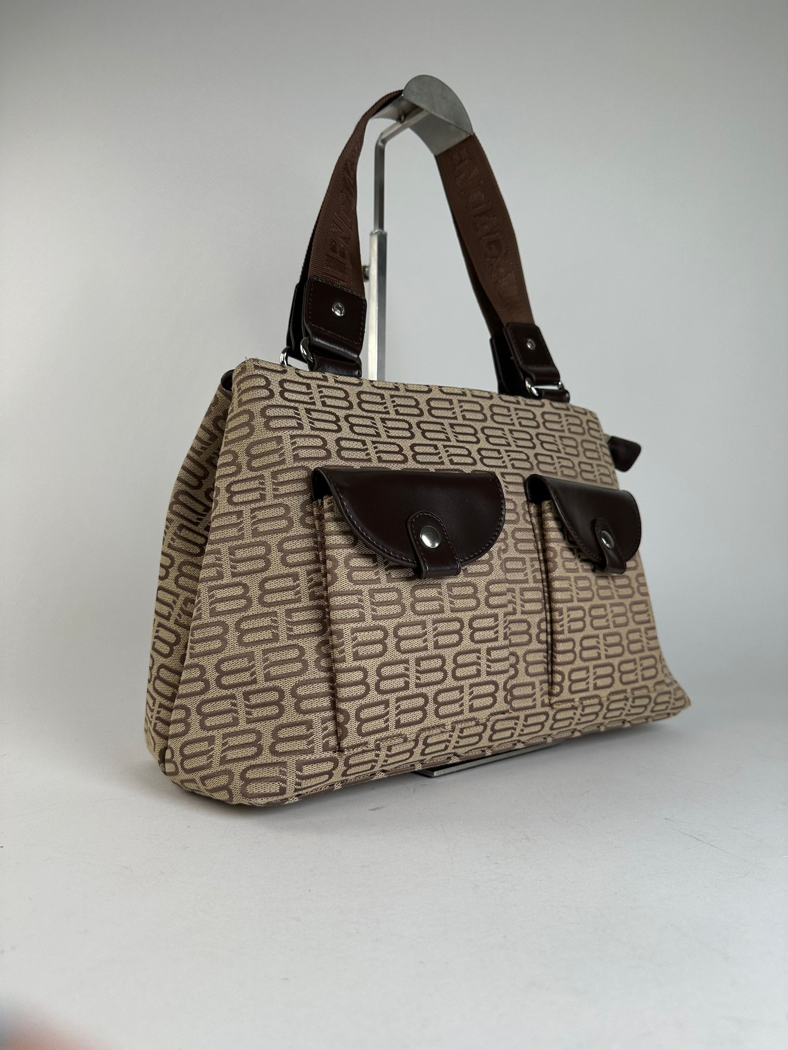Balenciaga Beige Canvas Leather Monogram Tote Bag Size ONE SIZE - 8 Thumbnail