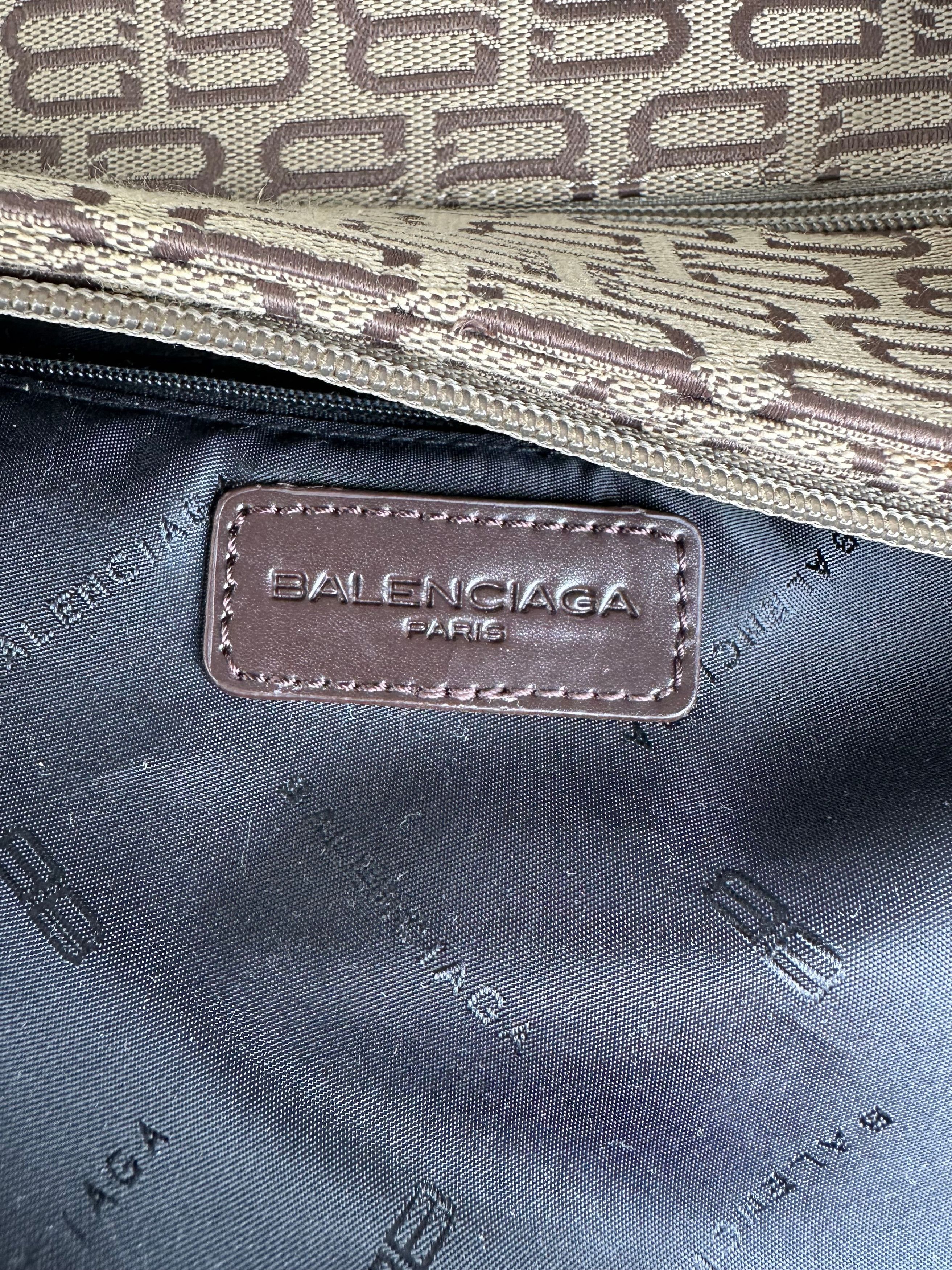 Balenciaga Beige Canvas Leather Monogram Tote Bag Size ONE SIZE - 4 Thumbnail