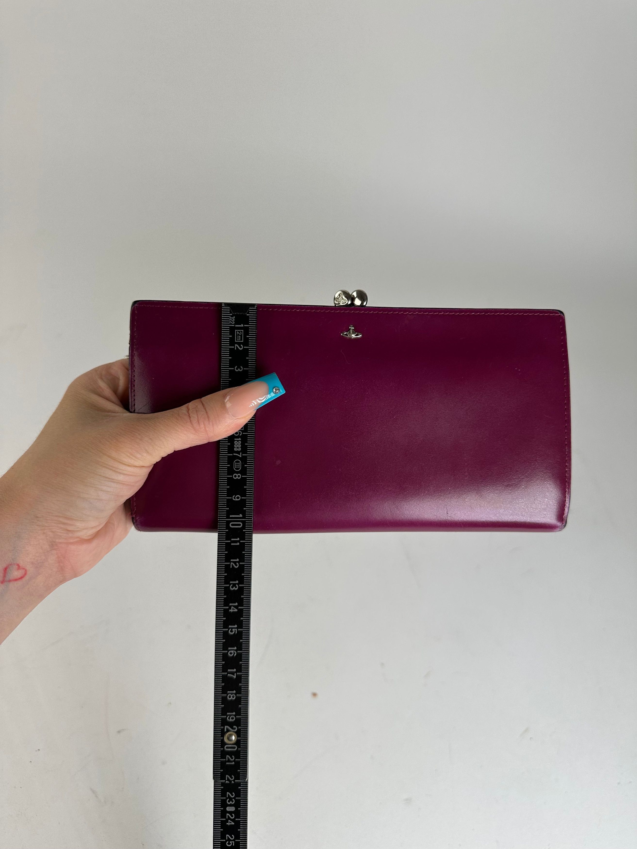 Vivienne Westwood Purple Leather Wallet with Silver-Tone Clasp Size ONE SIZE - 8 Thumbnail