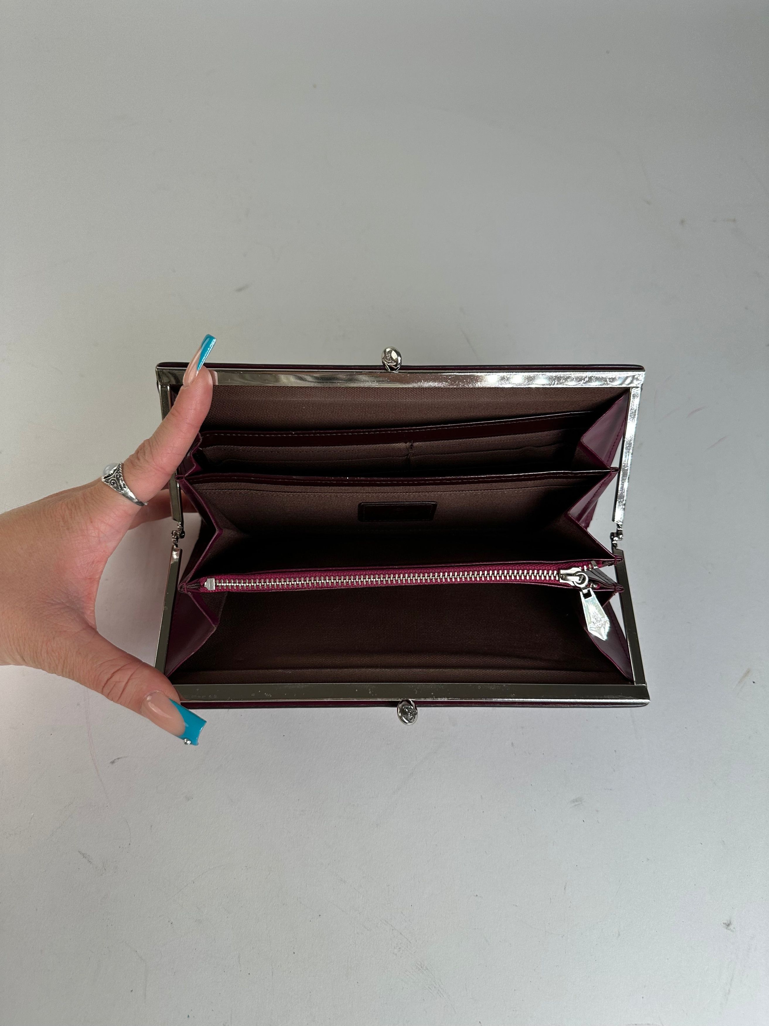 Vivienne Westwood Purple Leather Wallet with Silver-Tone Clasp Size ONE SIZE - 3 Thumbnail