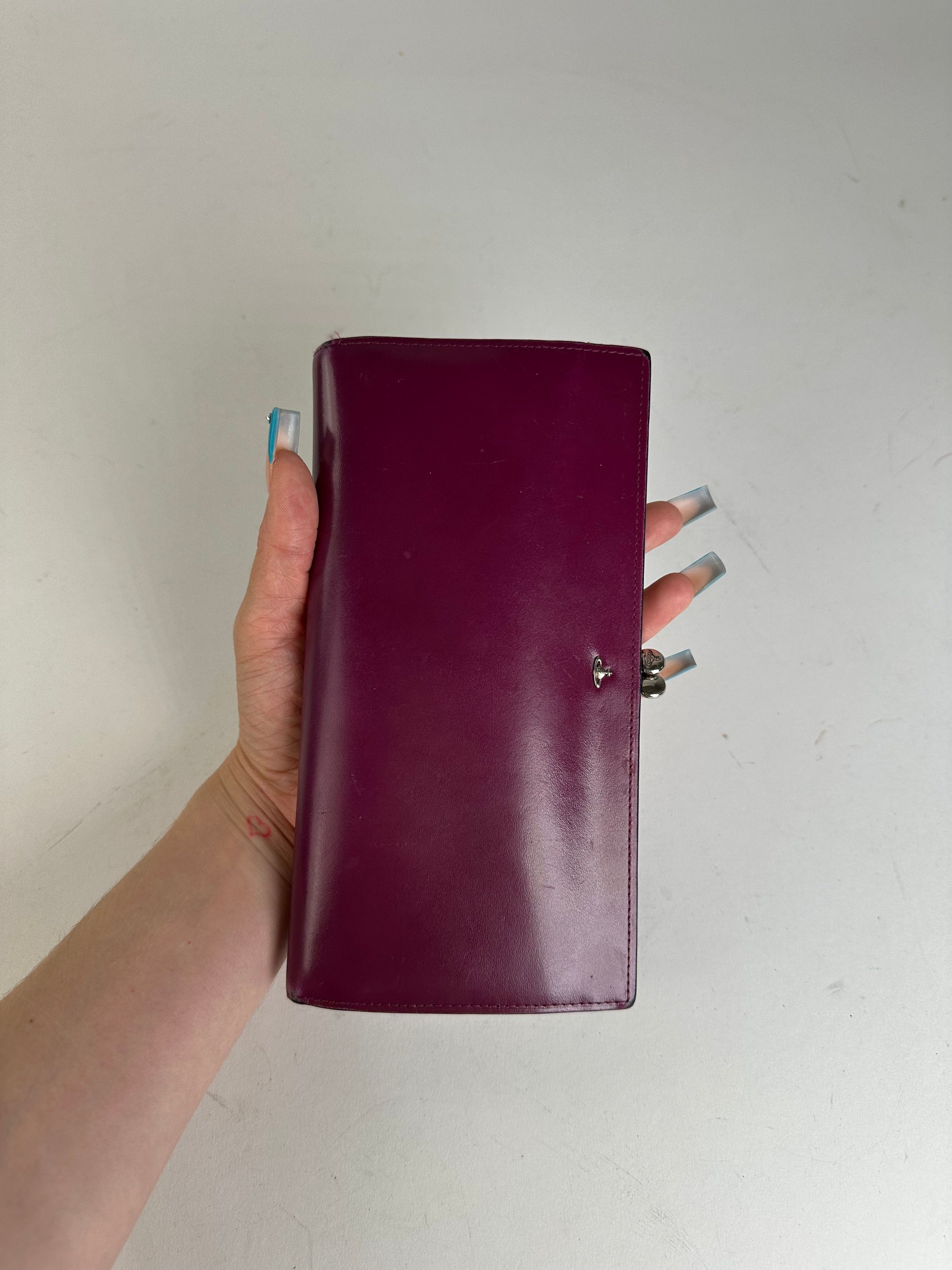Vivienne Westwood Purple Leather Wallet with Silver-Tone Clasp Size ONE SIZE - 5 Thumbnail