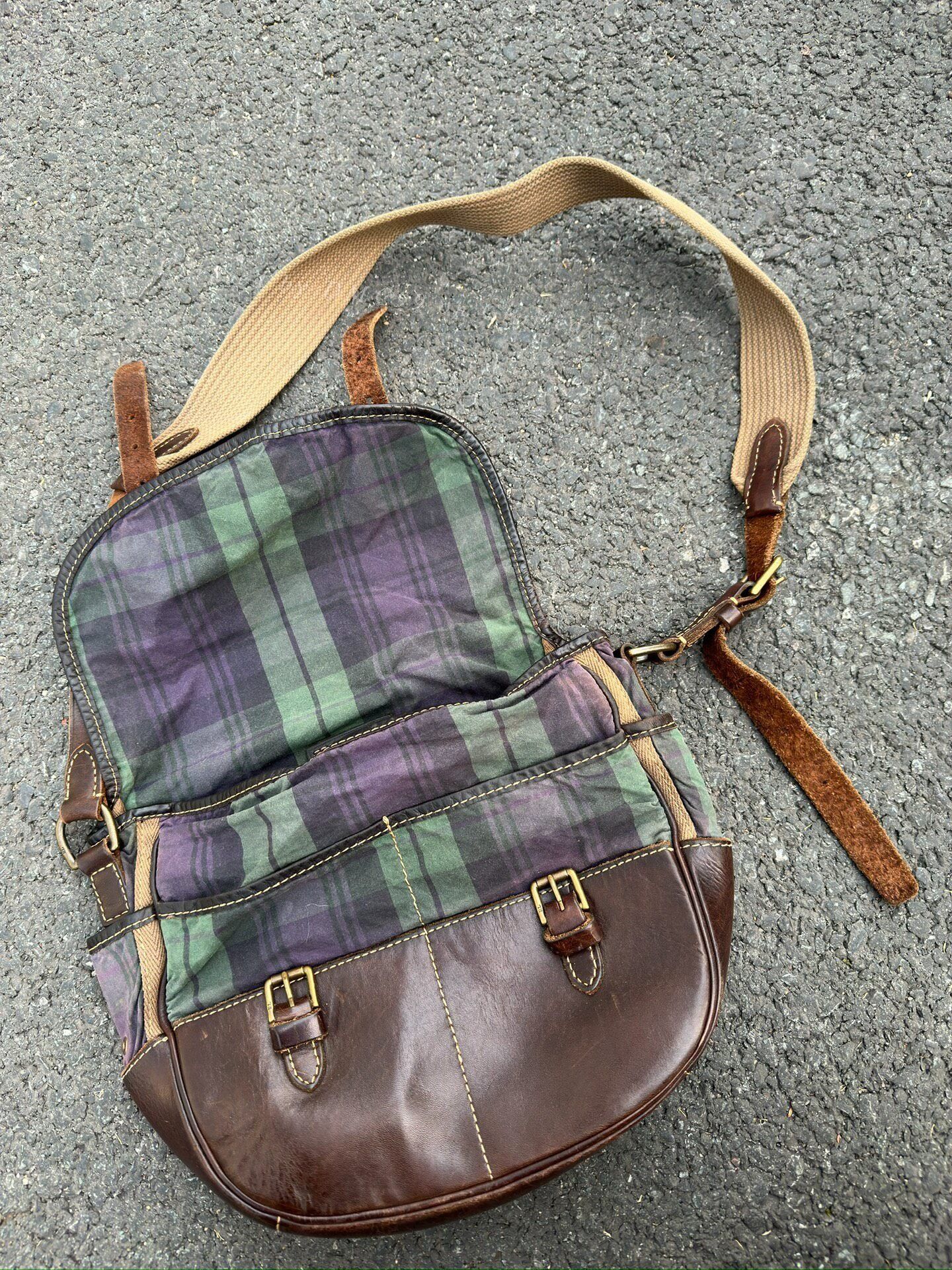 Ralph Lauren Ralph Lauren Waxed Leather Canvas Crossbody Bag Size ONE SIZE - 4 Thumbnail