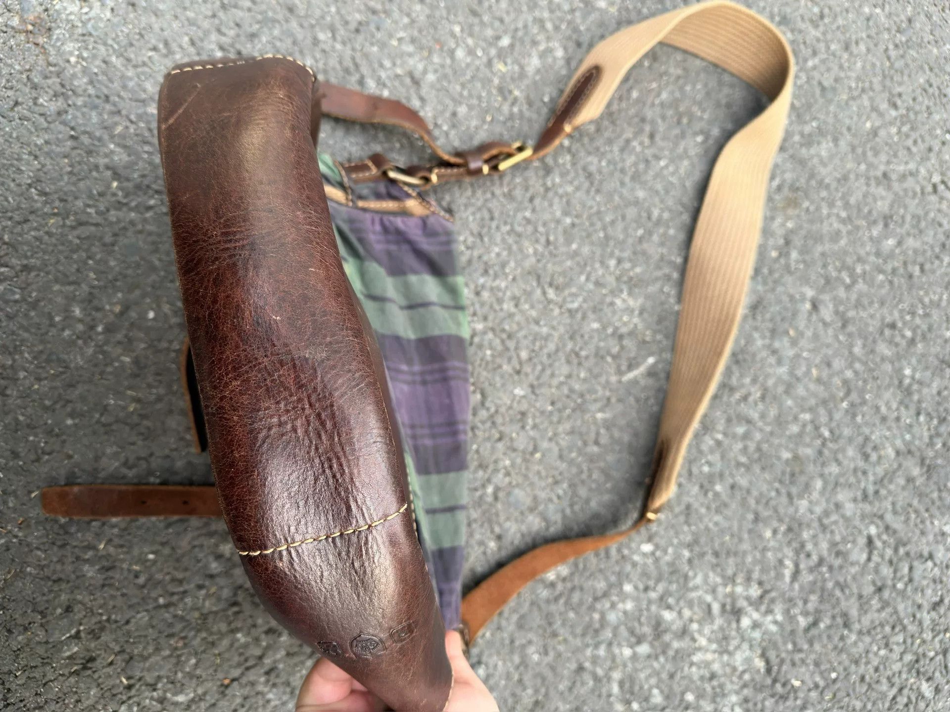 Ralph Lauren Ralph Lauren Waxed Leather Canvas Crossbody Bag Size ONE SIZE - 3 Thumbnail