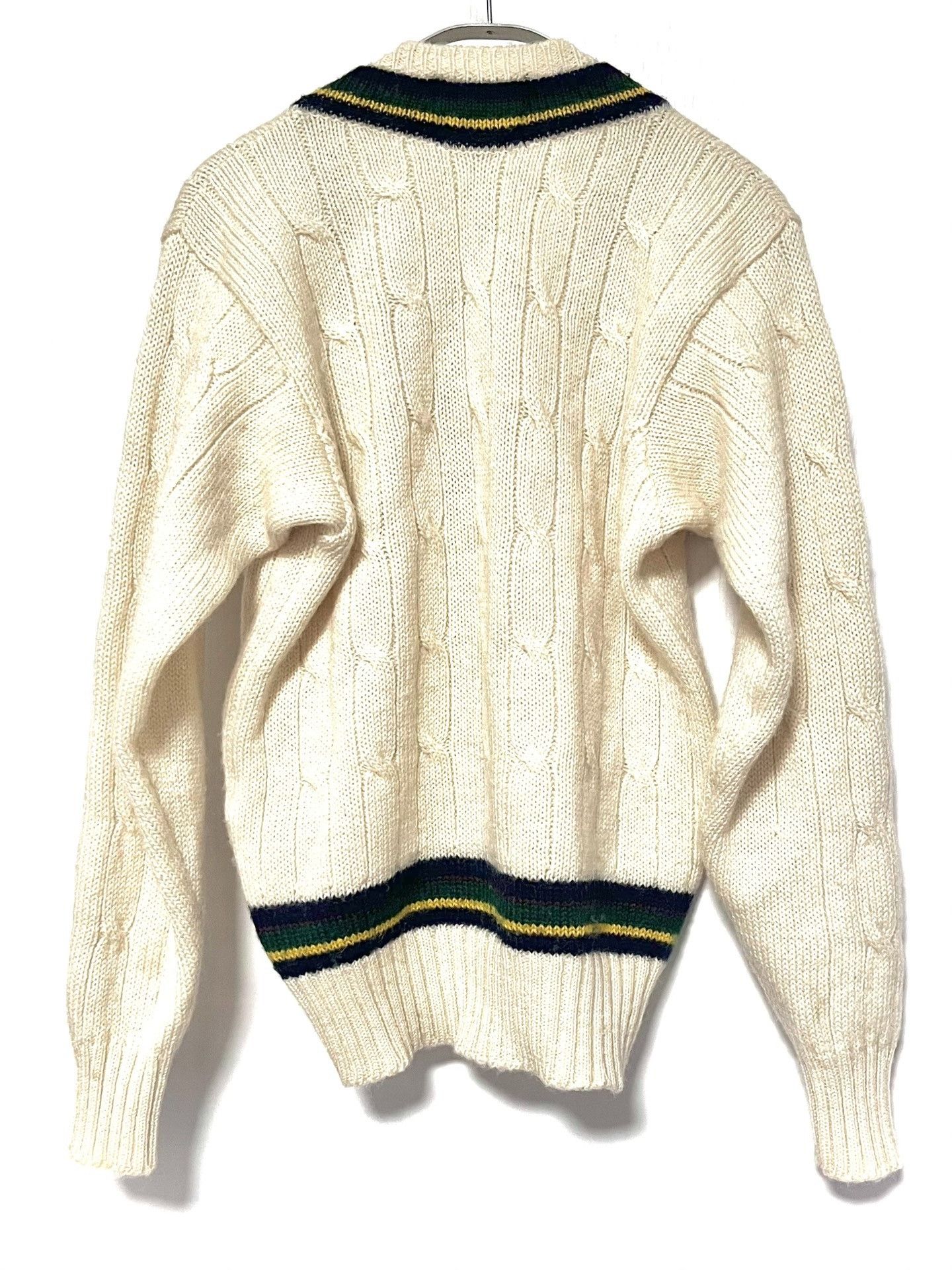 Polo Ralph Lauren Polo Ralph Lauren Cream Striped V-neck Sweater Size US S / EU 44-46 / 1 - 6 Thumbnail