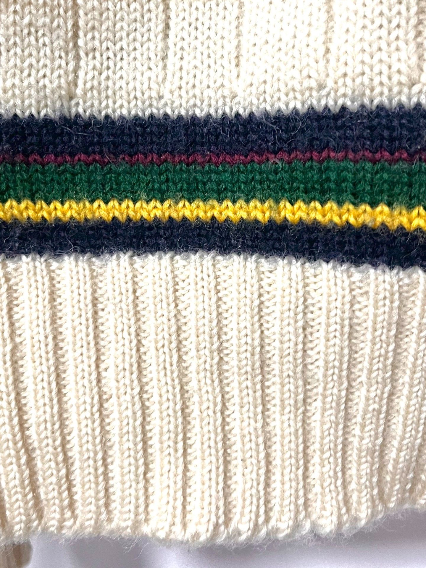 Polo Ralph Lauren Polo Ralph Lauren Cream Striped V-neck Sweater Size US S / EU 44-46 / 1 - 7 Thumbnail