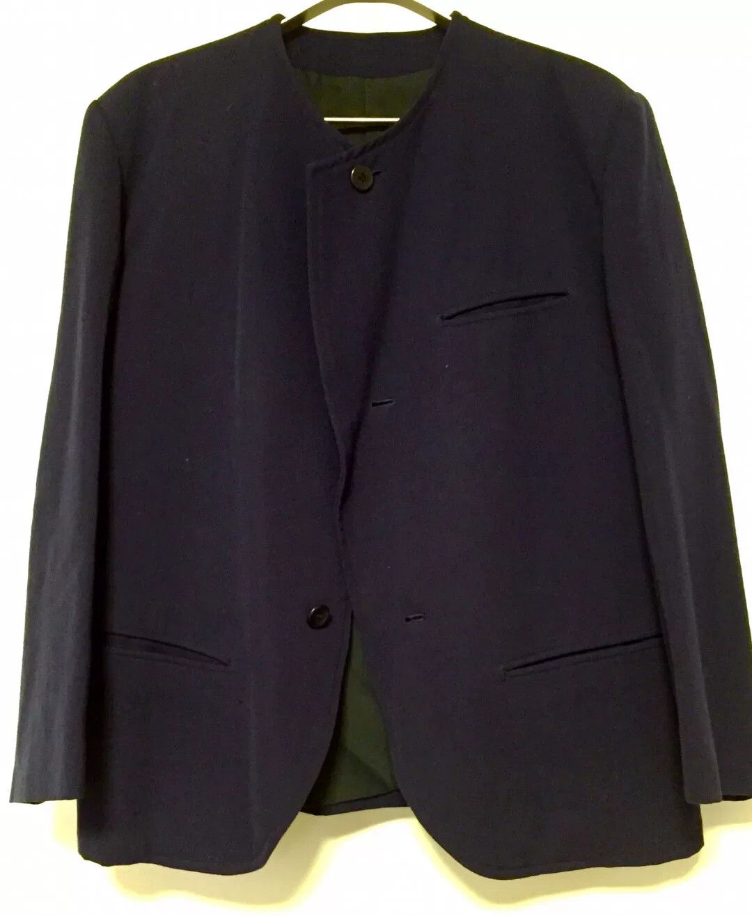 Yohji Yamamoto Yohji Yamamoto Y's Collarless Wool Blazer Size US M / EU 48-50 / 2 - 4 Thumbnail
