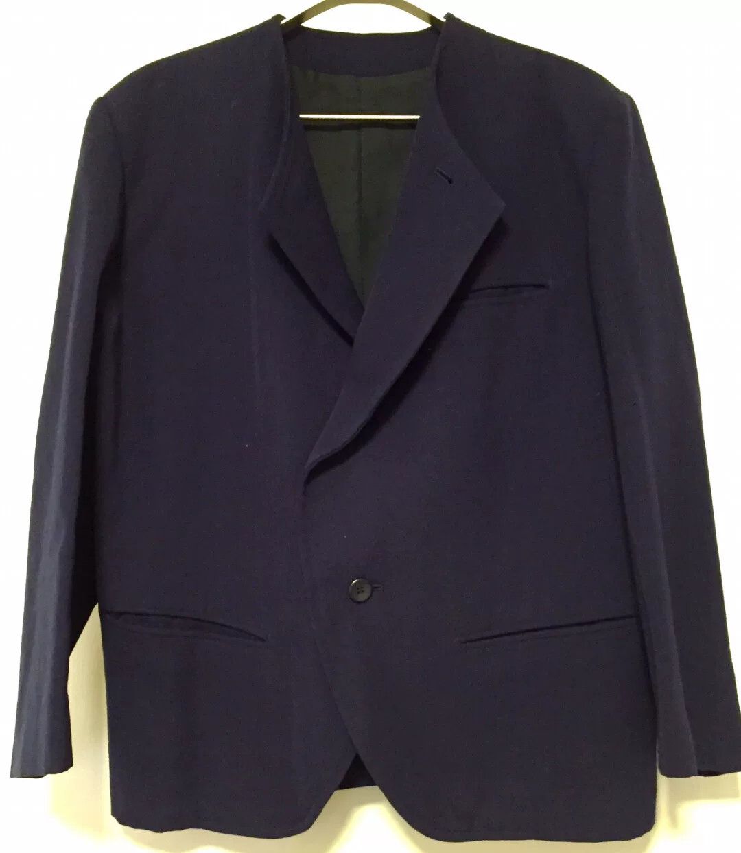 Yohji Yamamoto Yohji Yamamoto Y's Collarless Wool Blazer Size US M / EU 48-50 / 2 - 2 Thumbnail