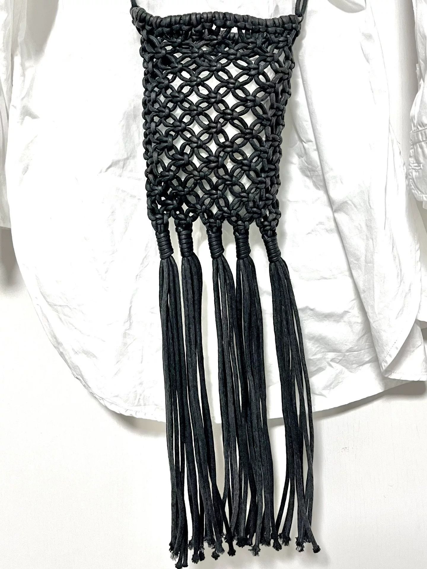 Yohji Yamamoto Yohji Yamamoto Leather Cord Woven Tassel Bag Size ONE SIZE - 5 Thumbnail