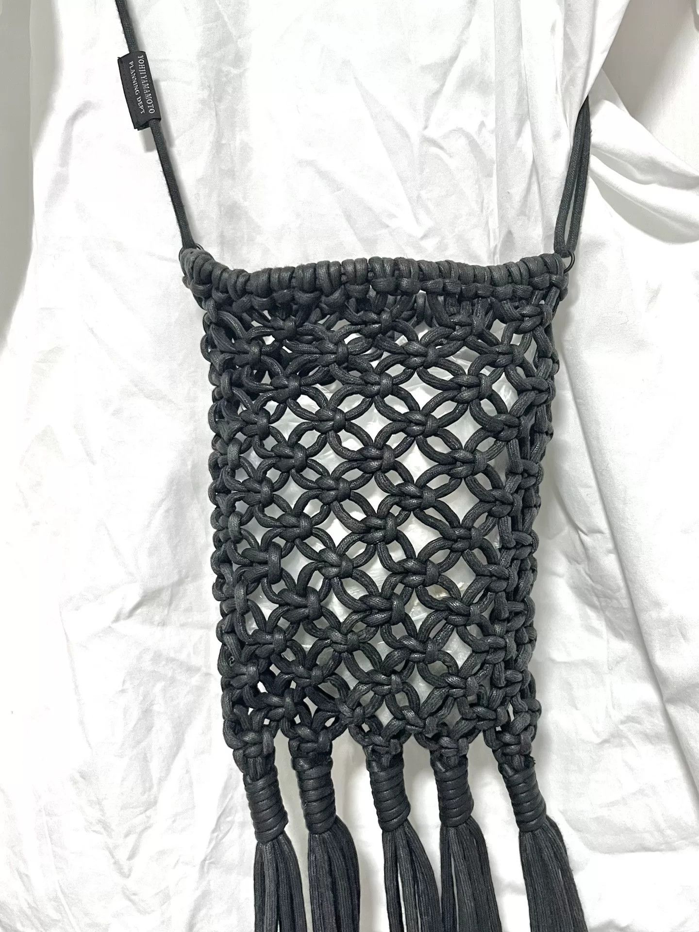 Yohji Yamamoto Yohji Yamamoto Leather Cord Woven Tassel Bag Size ONE SIZE - 3 Thumbnail